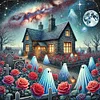 (Multi-Style)Halloween Haunted House-11CT Stamped Cross Stitch 50*50cm/19.69*19.69in tapestrymarket
