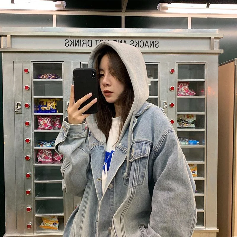 Korean Fashion Hooded Denim Jacket SP16591