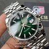 Rolex Datejust 41mm/36mm M126334 on Jubilee with Green Ombr&eacute; Dial and Fluted Bezel Super clone