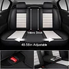 MINGBRON Car Seat Covers Full Set,Black White Car Seat Cover, Car Seat Protector Waterproof, Nappa Leather Car Seat Cushion, Fit for Most Cars