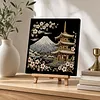 (30x30cm)DIY Landmark Pearl Painting Art With Inner Frame Handmade Pearl Material Art Kit Living Room Decor(Mount Fuji)