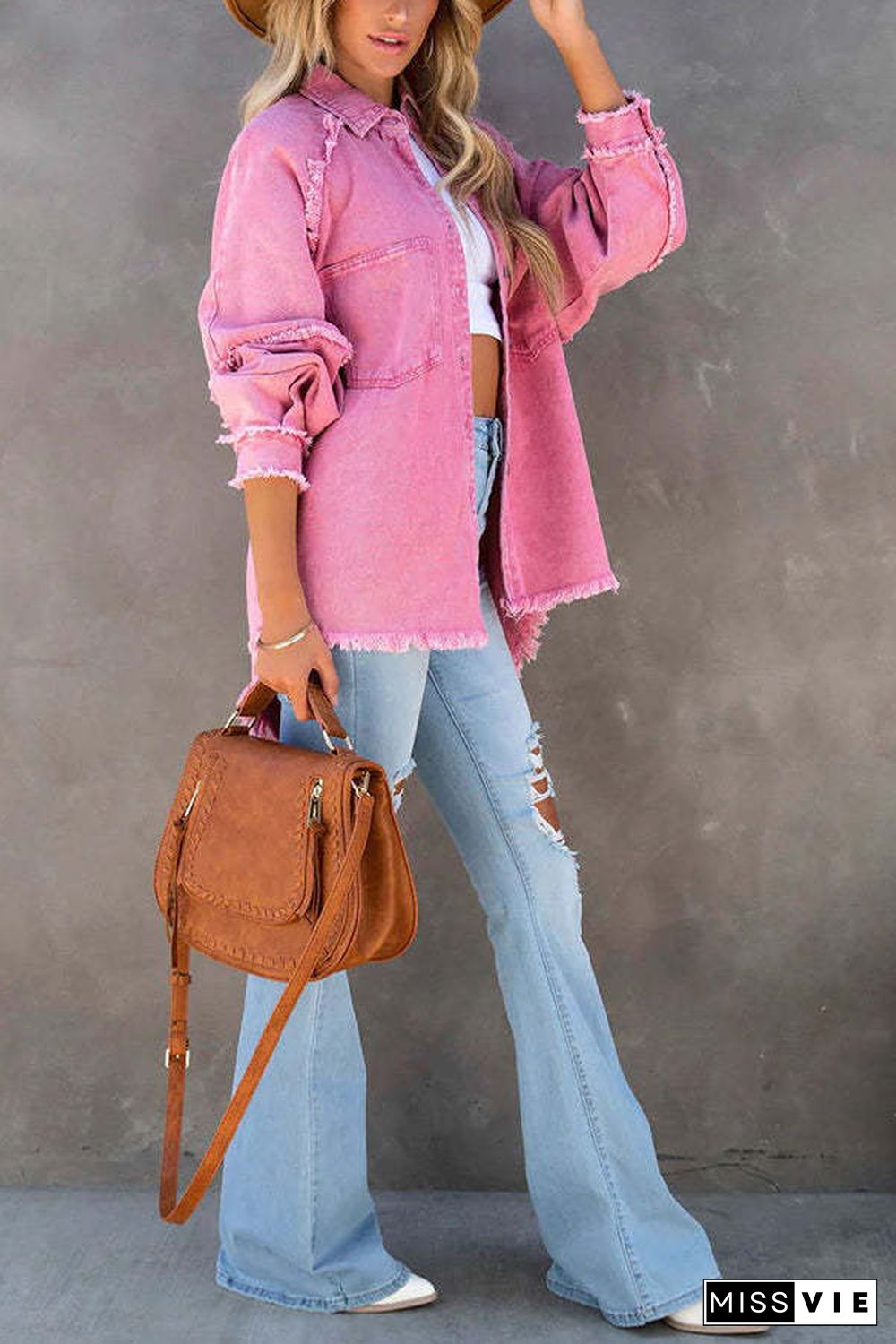 Bring It On Frayed Shirt Jacket