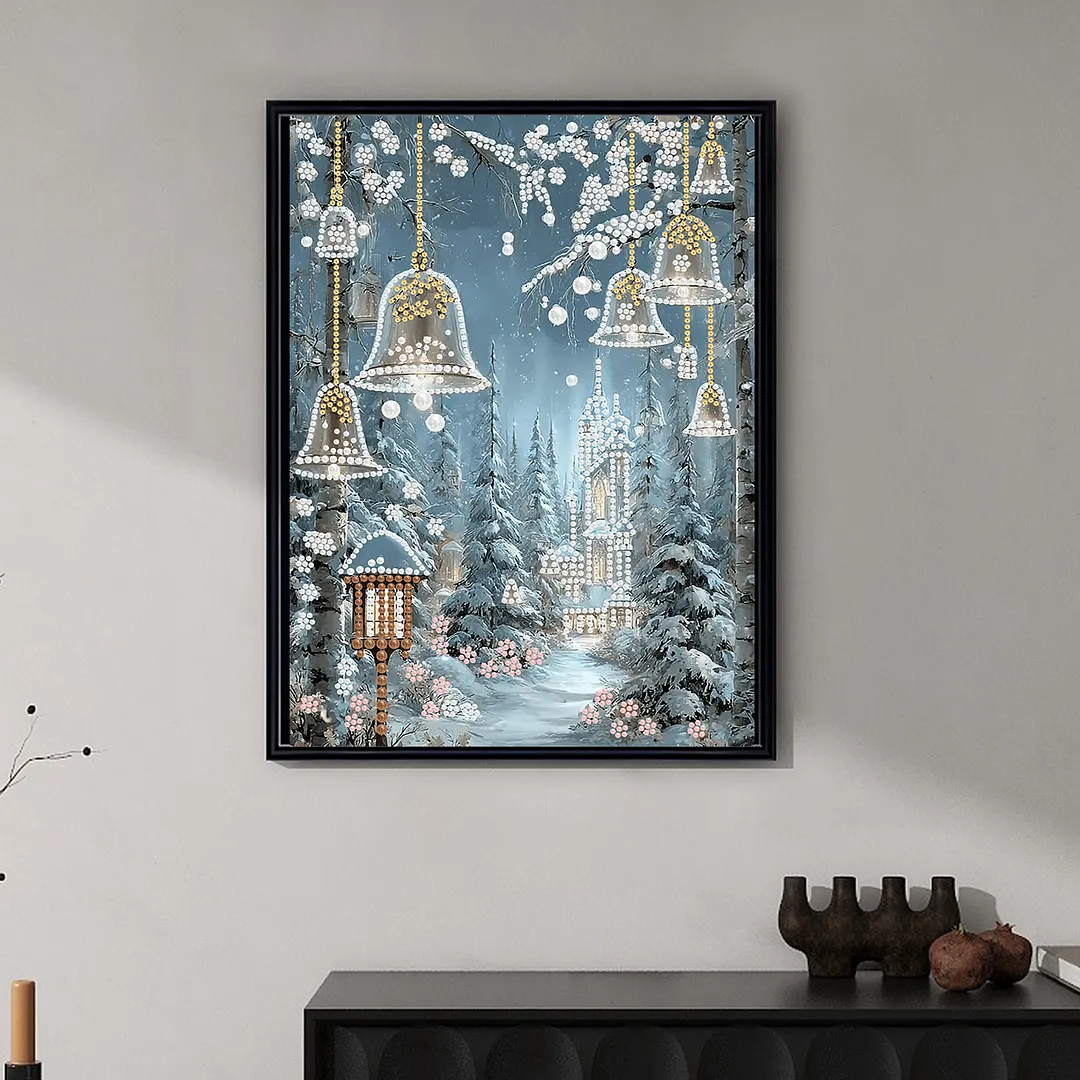 Pearl Painting Kit for Adults Snow Castle 11.81x15.75in