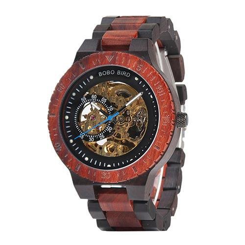 Mechanical Watch Wood Men Wristwatch-VESSFUL