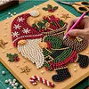 (20x20cm)Delivery Gnome DIY Pearl Painting Art With Inner Wooden Framed Kit