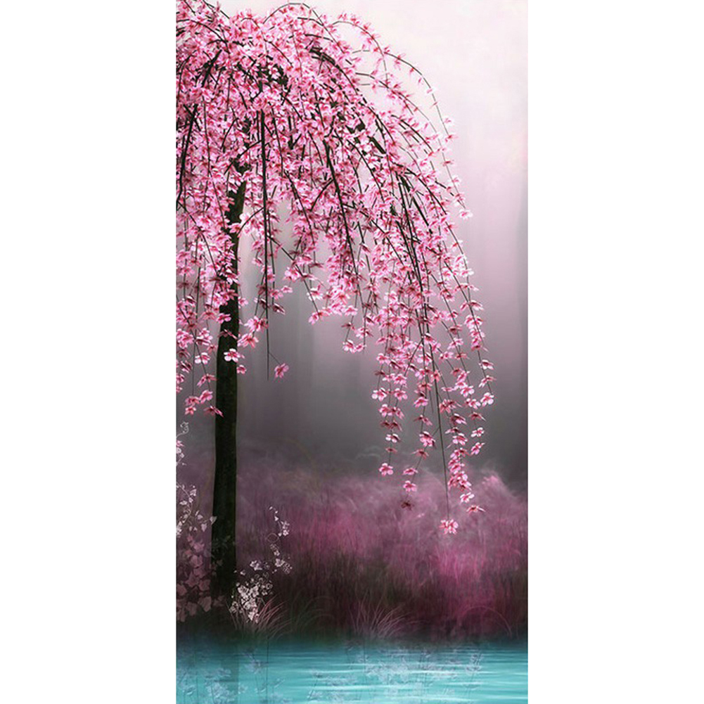 

Pink Flower Tree - Round Drill Diamond Painting - 45*85CM (Big Size), 501 Original