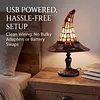 Resin Stained Glass Witch Hat Lamp USB Powered Gothic Wizard Hats Night Light Halloween Home Decor Accent Lamps for Home Office Dormitory Bar Decorate