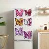 (US Local)6Pcs Acrylic Butterfly DIY Diamond Painting Fridge Stickers Craft Kit