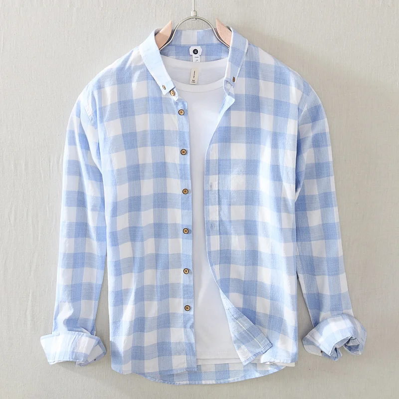 Men's Plaid Casual Long Sleeve Shirt