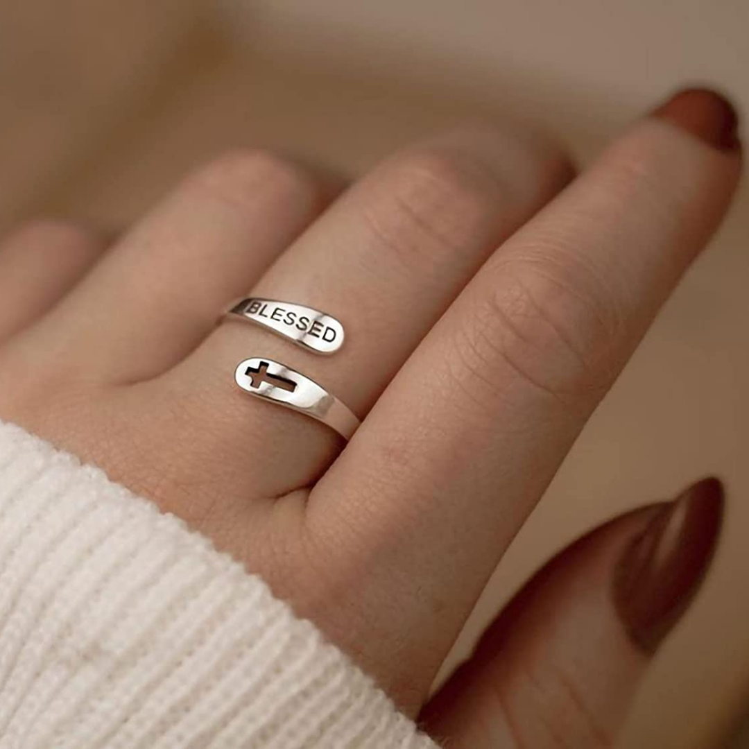 Blessed Cross Wrap Ring