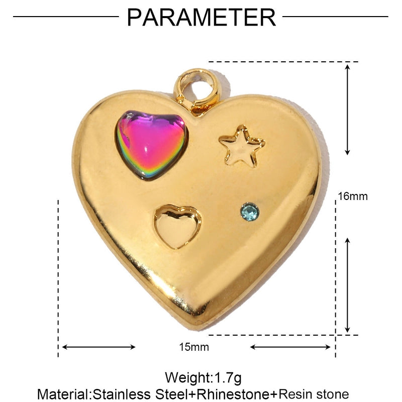 3 PCS/Package Titanium Steel Letter Heart Shape Pendant Jewelry Accessories