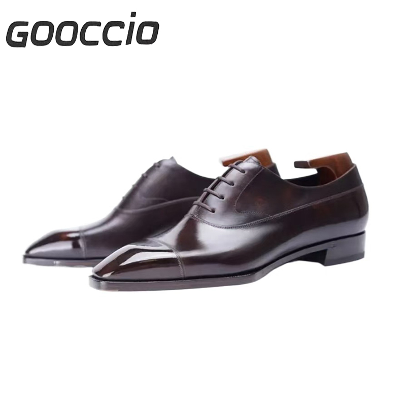 BT182 Museum Calf Skin Dress Shoes For Men/Balmoral Oxford Shoes GOOCCIO  