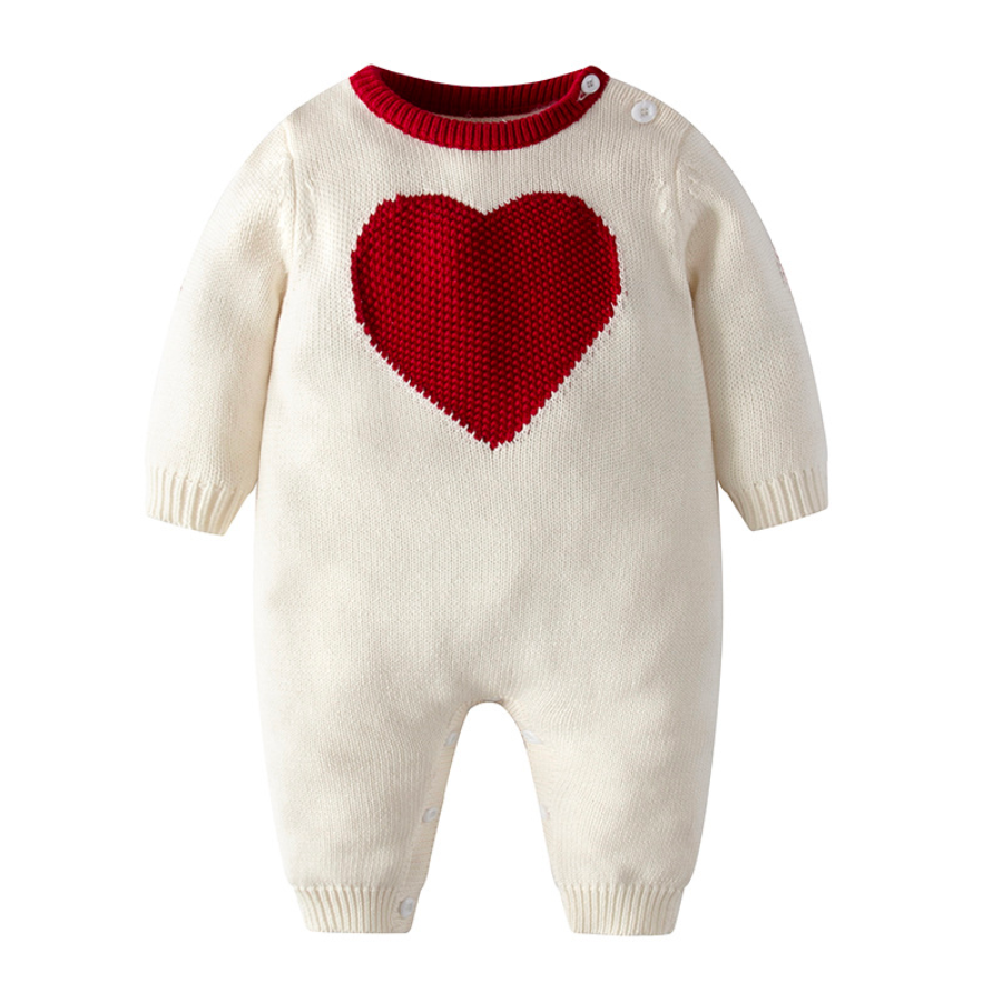 Go With All Your Heart Knitted Newborn Baby Romper 
