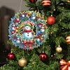 Diamond Painting Acrylic Christmas Snowman Wreath Diamond Painting Ornaments