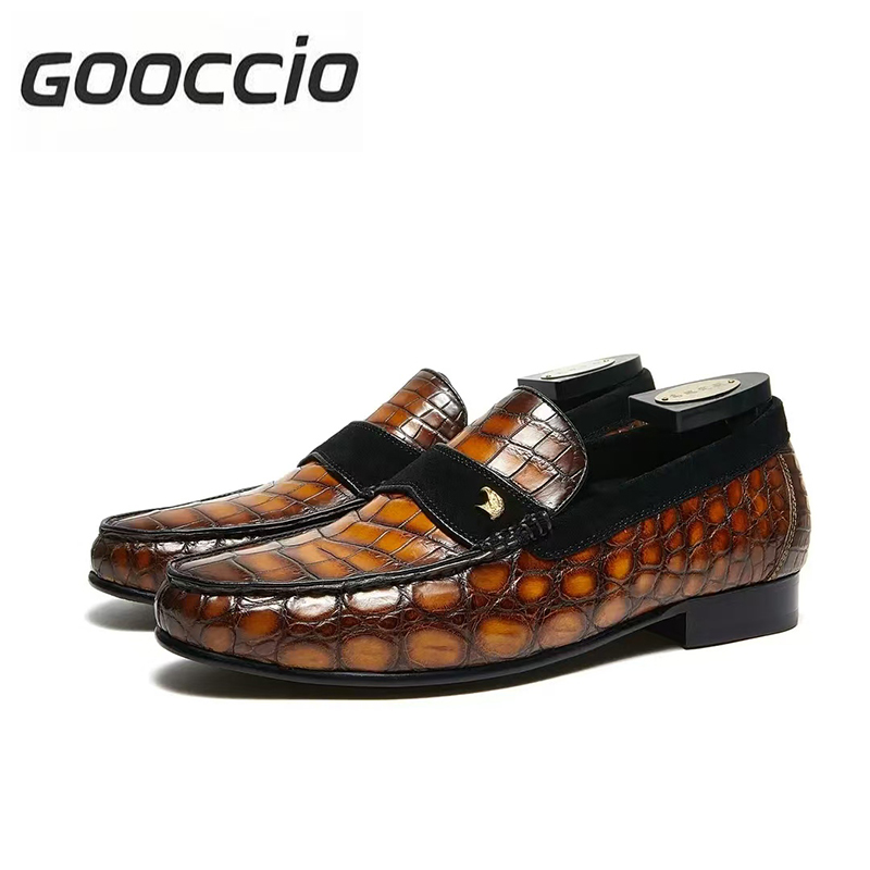 XE182 Crocodile Loafer Shoes For Men  GOOCCIO  