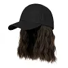 Perruque casquette de baseball 2 en 1 aux cheveux boucl&eacute;s