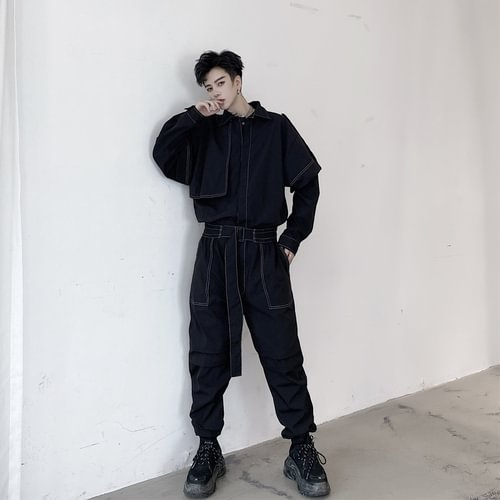-Tooling Jumpsuit Loose Hip-hop Suit Spring and Autumn Models-Usyaboys-Mne and Women's Street Fashion Shop-Christmas