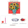 Sunflower Button Picture Art DIY Kit 30x30cm with Frame DIY Button Painting