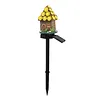 Solar Fairy-Tale Mushroom Cottage Garden Light Auto On/Off Mushroom House Statue Lawn Lights Weather-Proof Resin Mushrooms Ground Decor Lights for Yard Patio Pathway Lawn Flower Bed