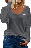 Camisola de manga comprida &agrave;s riscas de mulher
