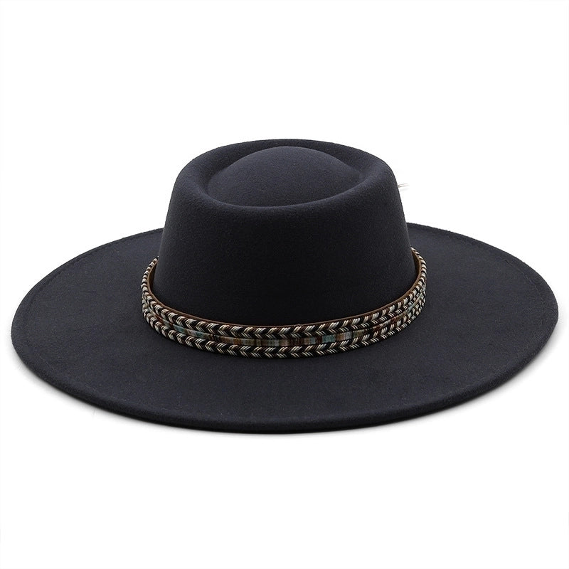 Fashion Ethnic Autumn And Winter Men’s And Women’s Couple Broad-brimmed Hat