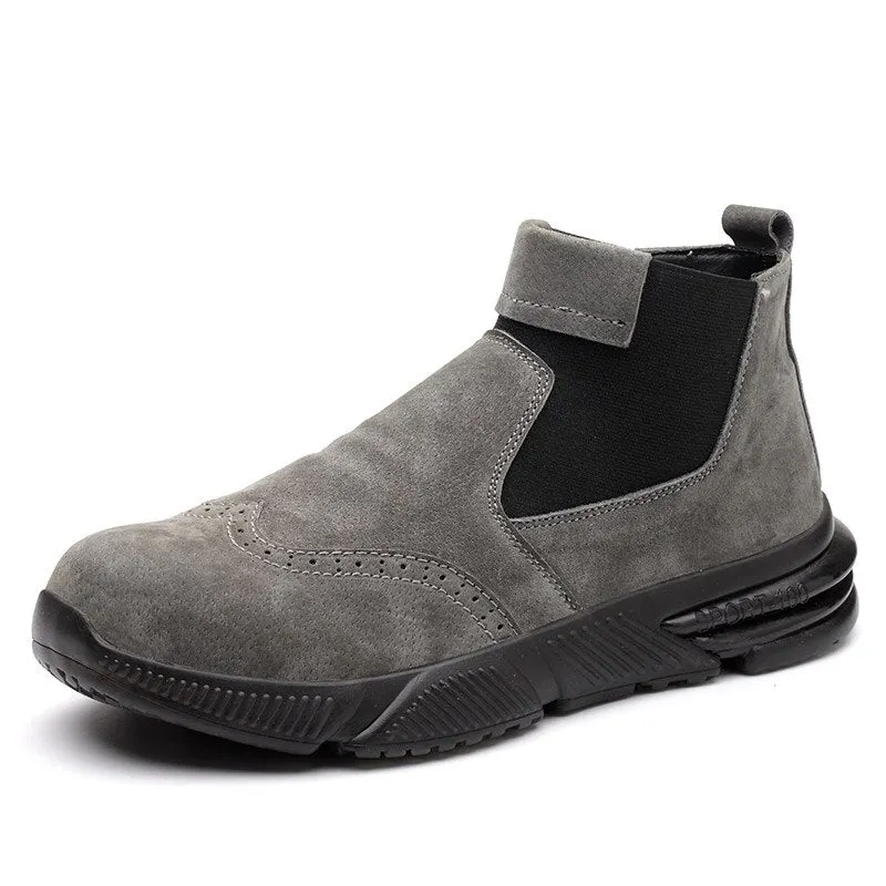 Leather Work & Safety Boots Men Chelsea Boots Indestructible Male Work Shoes Men Winter Boots Safety Shoes Men Steel Toe Shoes