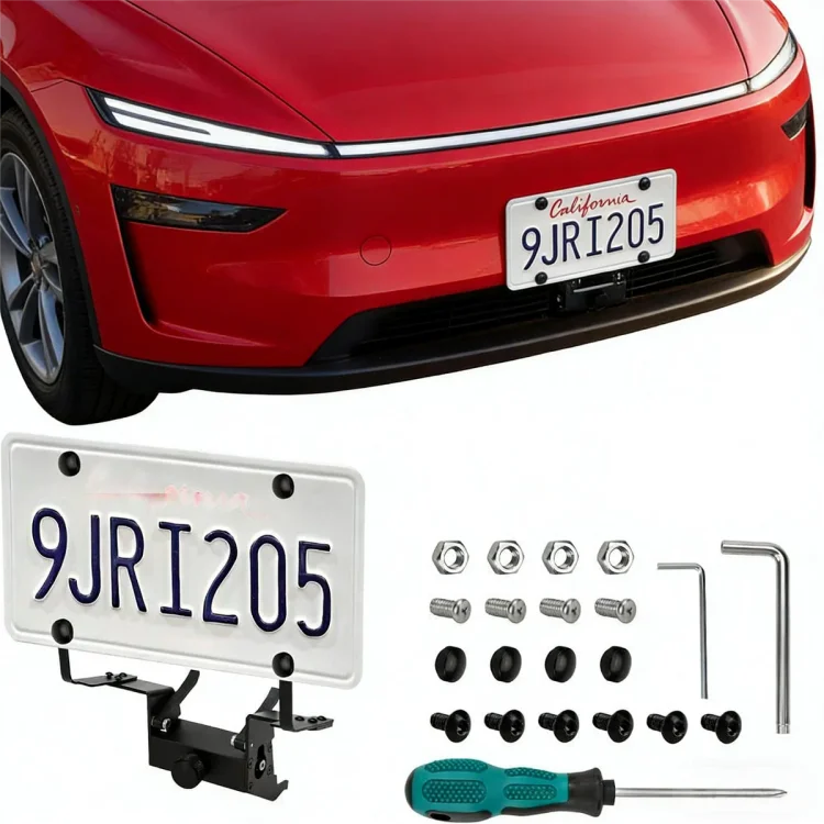 Teslasy Lockable Front License Plate Frame for Tesla Model 3/Y