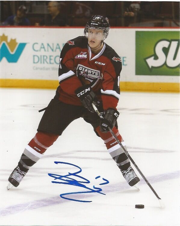 Vancouver Giants Tyler Benson Autographed Signed 8x10 WHL Photo Poster painting COA D