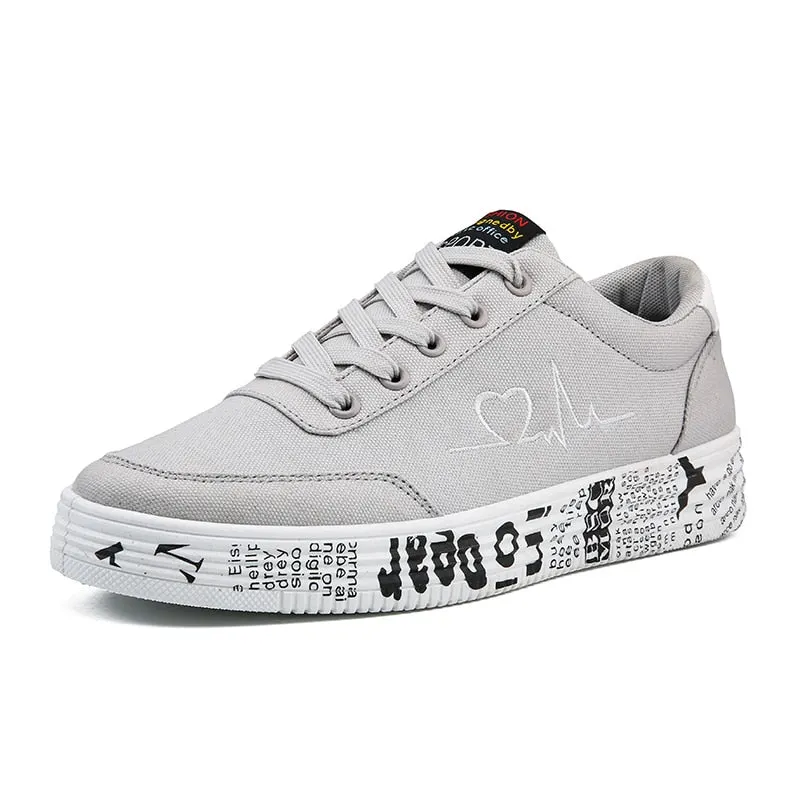 Women's Canvas Sneakers  2021 Flat Sport Shoes Woman Men Unisex heart Design Ladies Red Casual Vulcanized Shoe Tennis Size 35-44