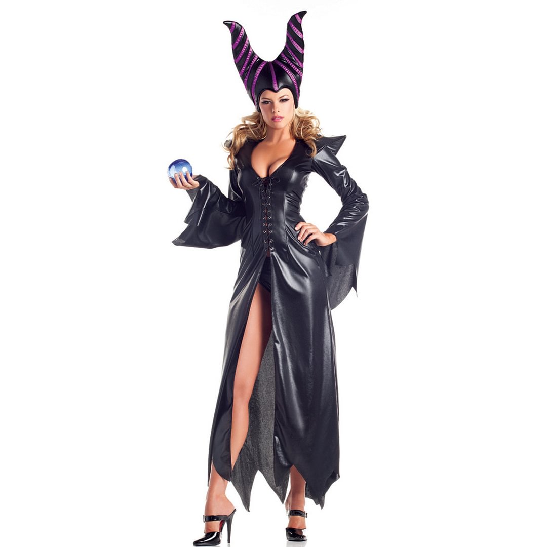 Halloween Witch Maleficent Costume Women Sexy Devil Cosplay Dress-Pajamasbuy