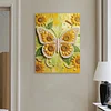 DIY Pearl Painting Sunflower Butterfly for Home Wall Decor with Frame(30x40cm)
