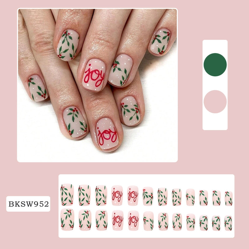 Retro Solid Color Star Starry Sky Leopard PVC Press-on Nails 1 Set