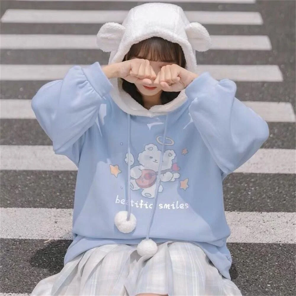 Harajuku Kawaii Bear Teen Girls Hoodie Sweater SP16617