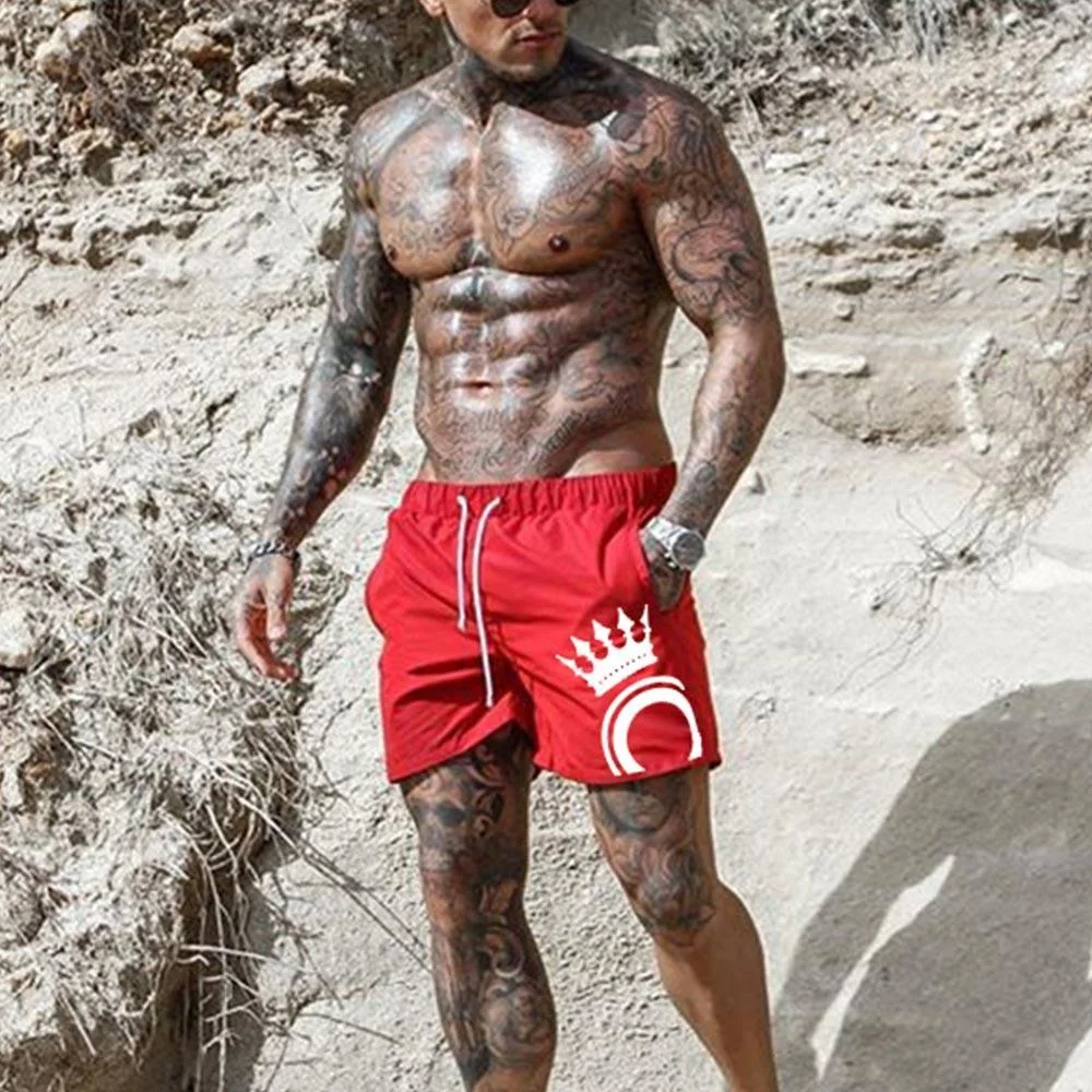 Crown Drawstring Beach Shorts