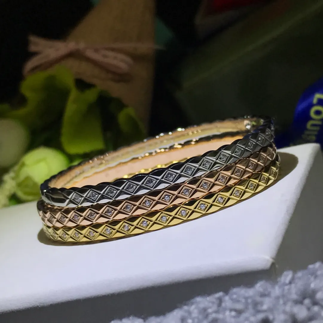 Chanel Coco Crush Rhombic Diamond Paved Bangle Bracelet