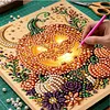 Halloween Bead Art DIY Pearl Painting Kit with Frame 20x20cm(Pumpkin)