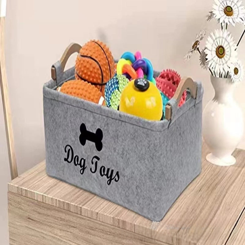 Factory Direct Dog Toy Felt Storage Box Home Storage Basket Sundries Dirty Clothes Storage Bag Storage Basket