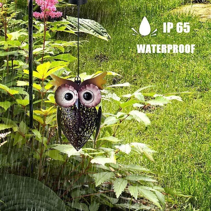 Solar Powered Decorative Metal Hanging Owl