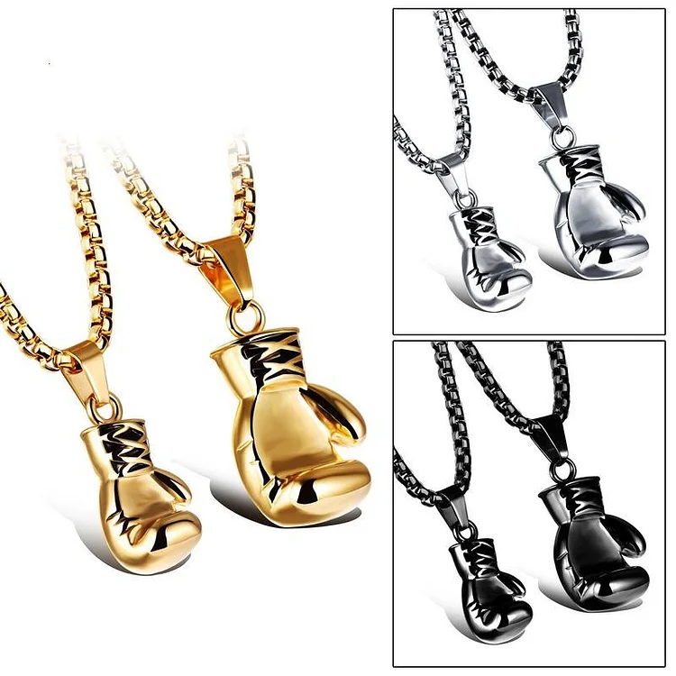 Personalized Engraved Boxing Gloves Necklace