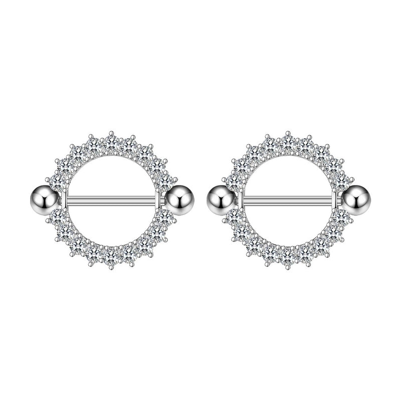 Sexy Cherry Eye Stainless Steel Copper Plating Inlay Zircon White Gold Plated Gold Plated Nipple Ring