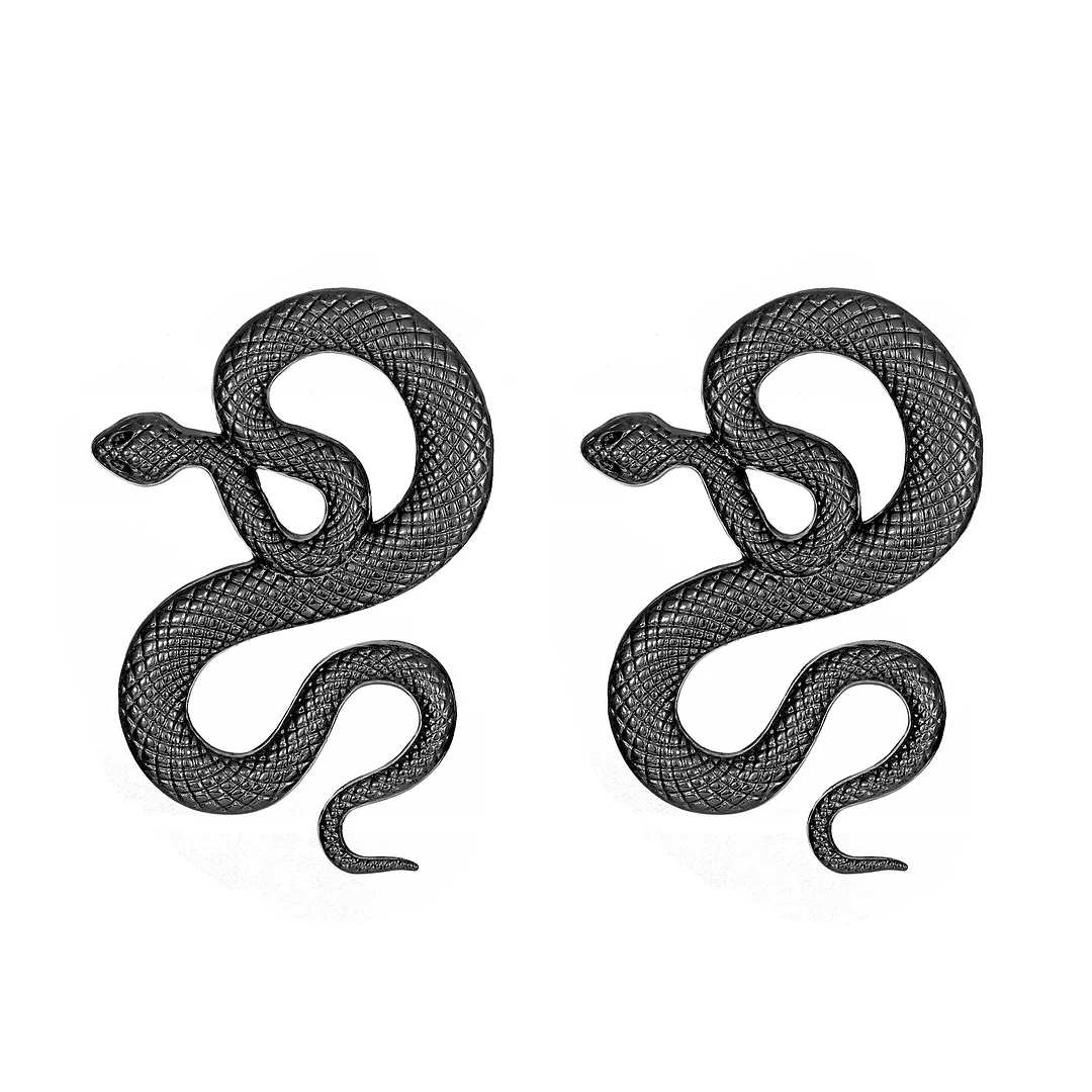 Round Snake Gold-Plated Earrings