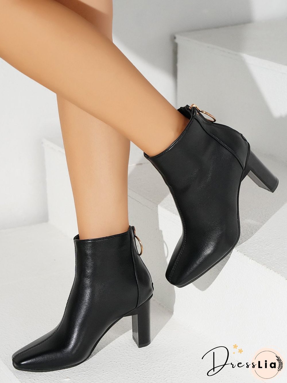 Comfortable High Heel Zip Martin Boots