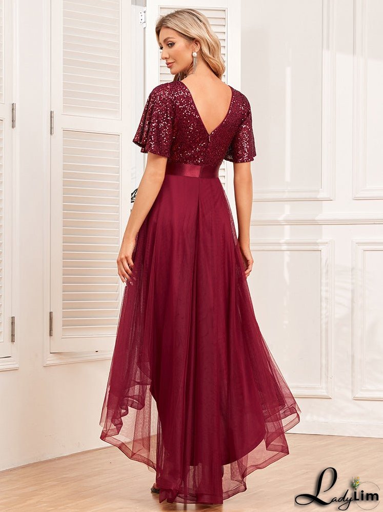 Women's Ruffled Irregular Long Dress