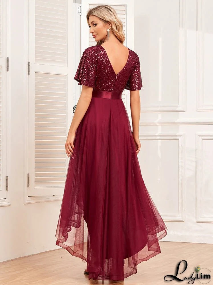 Women's Ruffled Irregular Long Dress