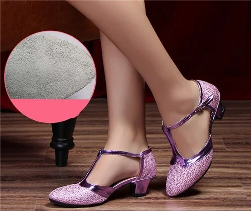 HoYeeLin New Modern Dance Shoes Women Ladies Closed Toe Tango Shoes Standard Waltz Ballroom Dancing Heels Indoor Suede Sole