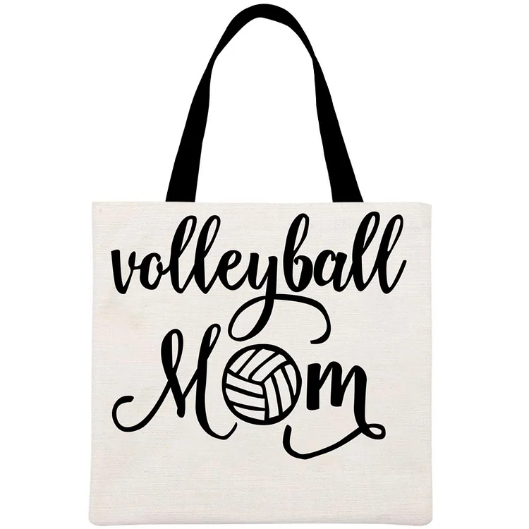 Volleyball Mom Printed Linen Bag-Annaletters