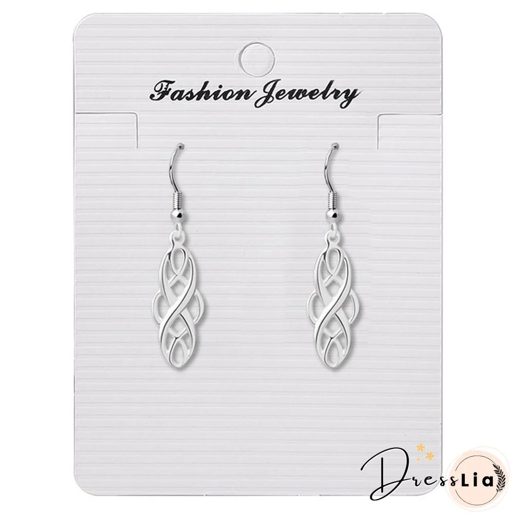 2 Colors Celtic Knot Dangle Earrings Good Luck Irish Celtic Knot Vintage Dangles for Women,Girls