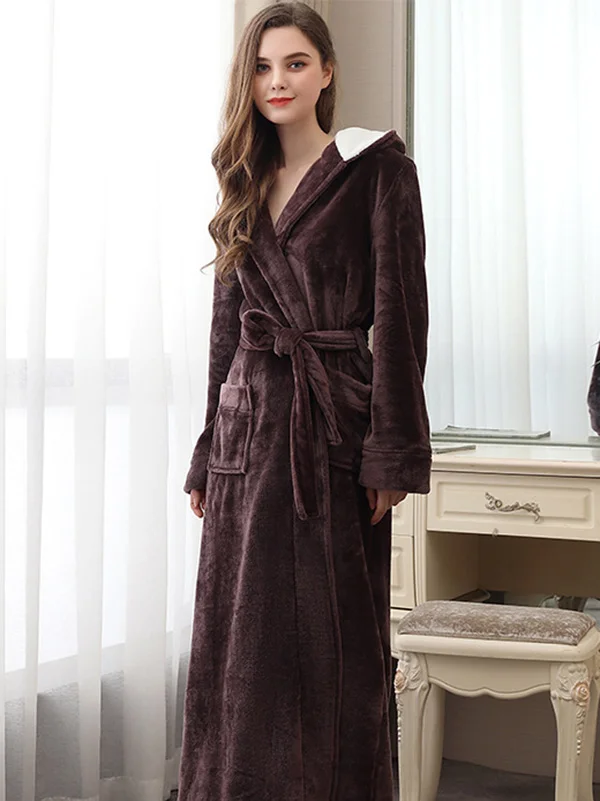 Comfortable  Warm Hooded Pajama Robe