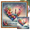 Heart Flower Lighthouse By Sea-11CT Stamped Cross Stitch 40*40cm