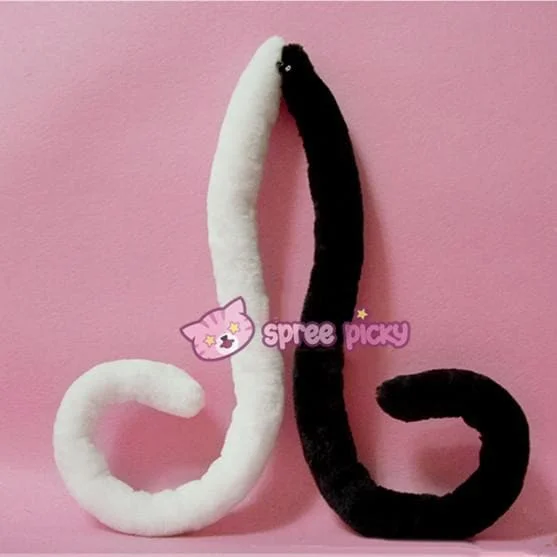 [Clearance] Black/White Cosplay Kitty Cat Tail Tool SP141216